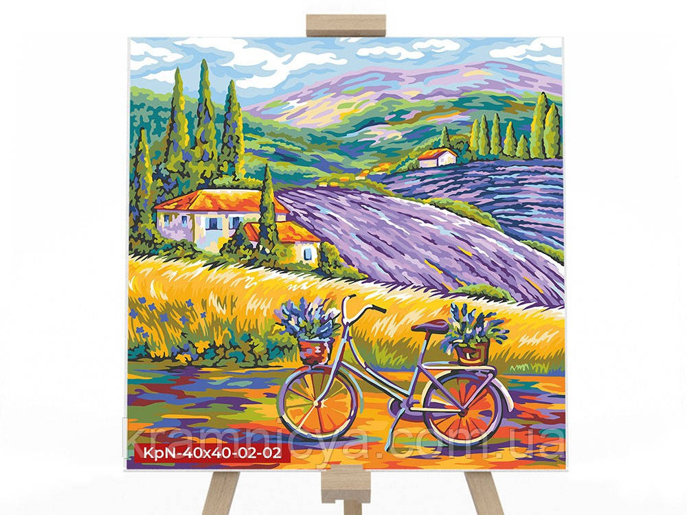 Картина за номерами Лавандове поле, 40х40 см. (KPNE-40x40-02-02), фото 1