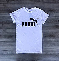 Мужская белая футболка с принтом "PUMA"