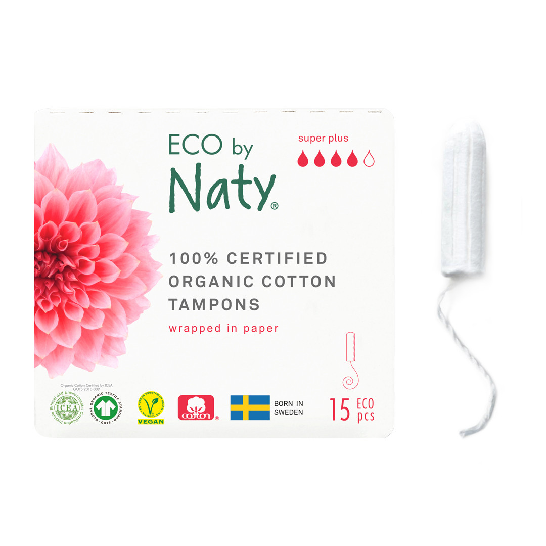 Органічні тампони ECO by Naty Super Plus 15 шт. (без аплікатора)