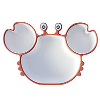 Тарілка дитяча на присосці на 3 секції Краб 6877 15х23 см коричнева 4361044