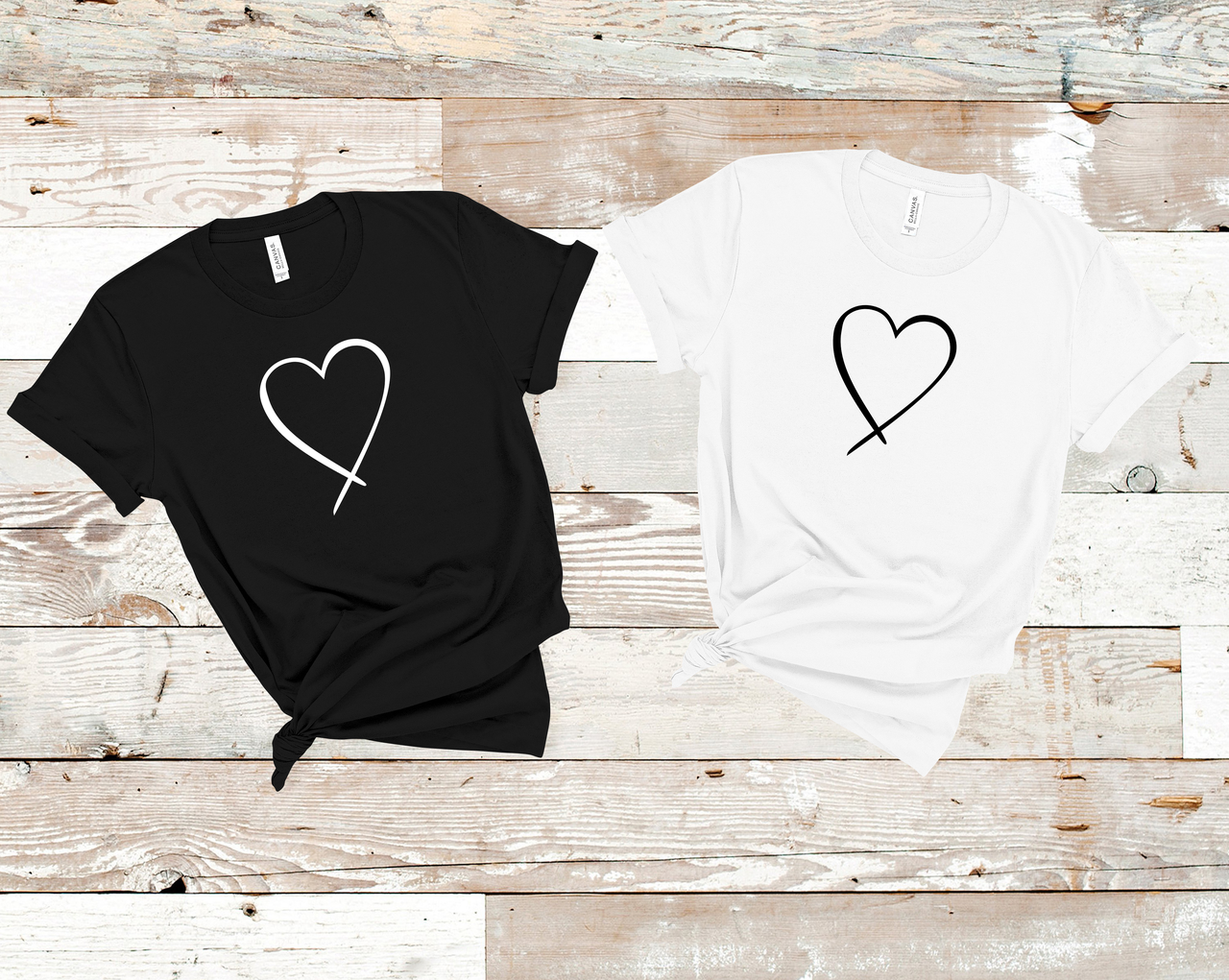 Парні футболки чоловіча та жіноча з принтом Серце для Закоханих