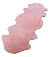 Ковер из искусственного меха Rabbit розовый Волна 77*200 см, ворс 2.7 см, плотный мех, очень мягкий