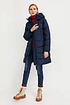 Довгий жіночий пуховик Finn Flare W20-32008-101 темно-синій M, фото 2