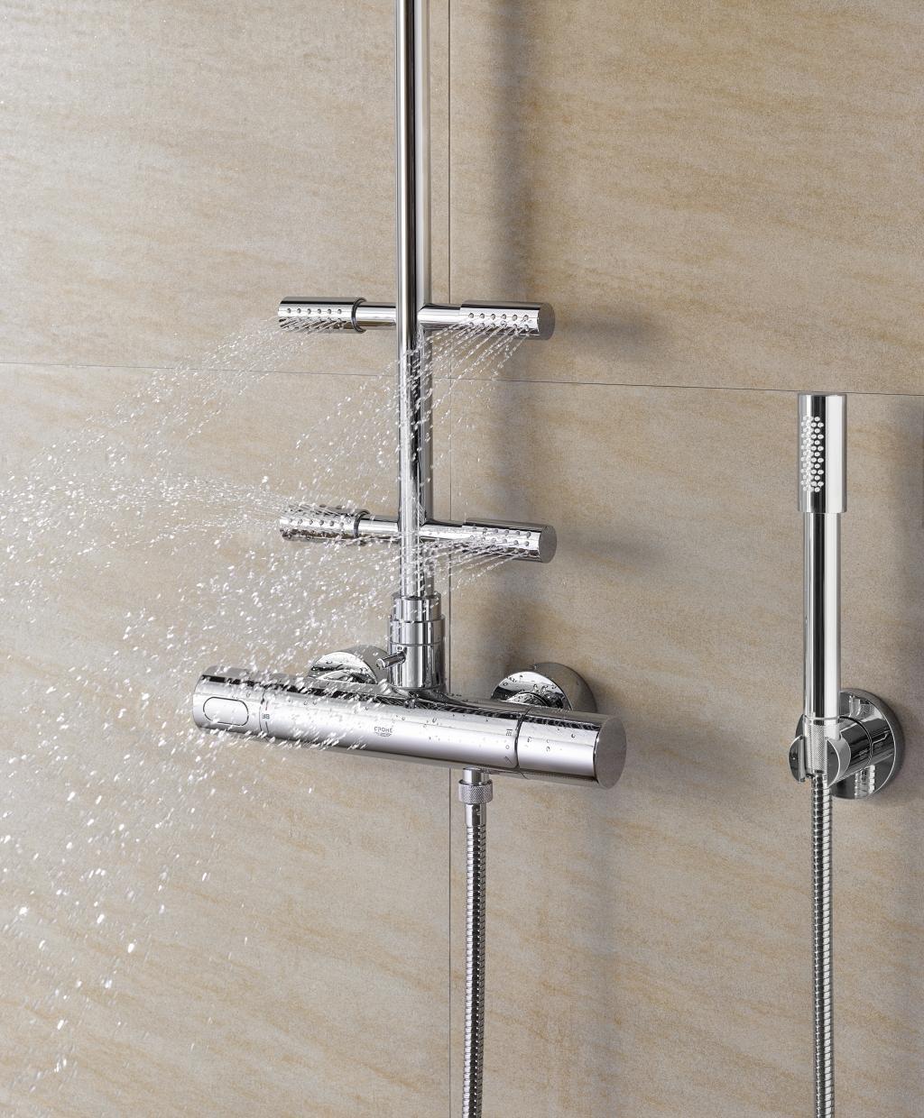 Душевой набор GROHE Sena 28348000 с ручной лейкой и шлангом с держателем хром - фото 5 - id-p1654751535