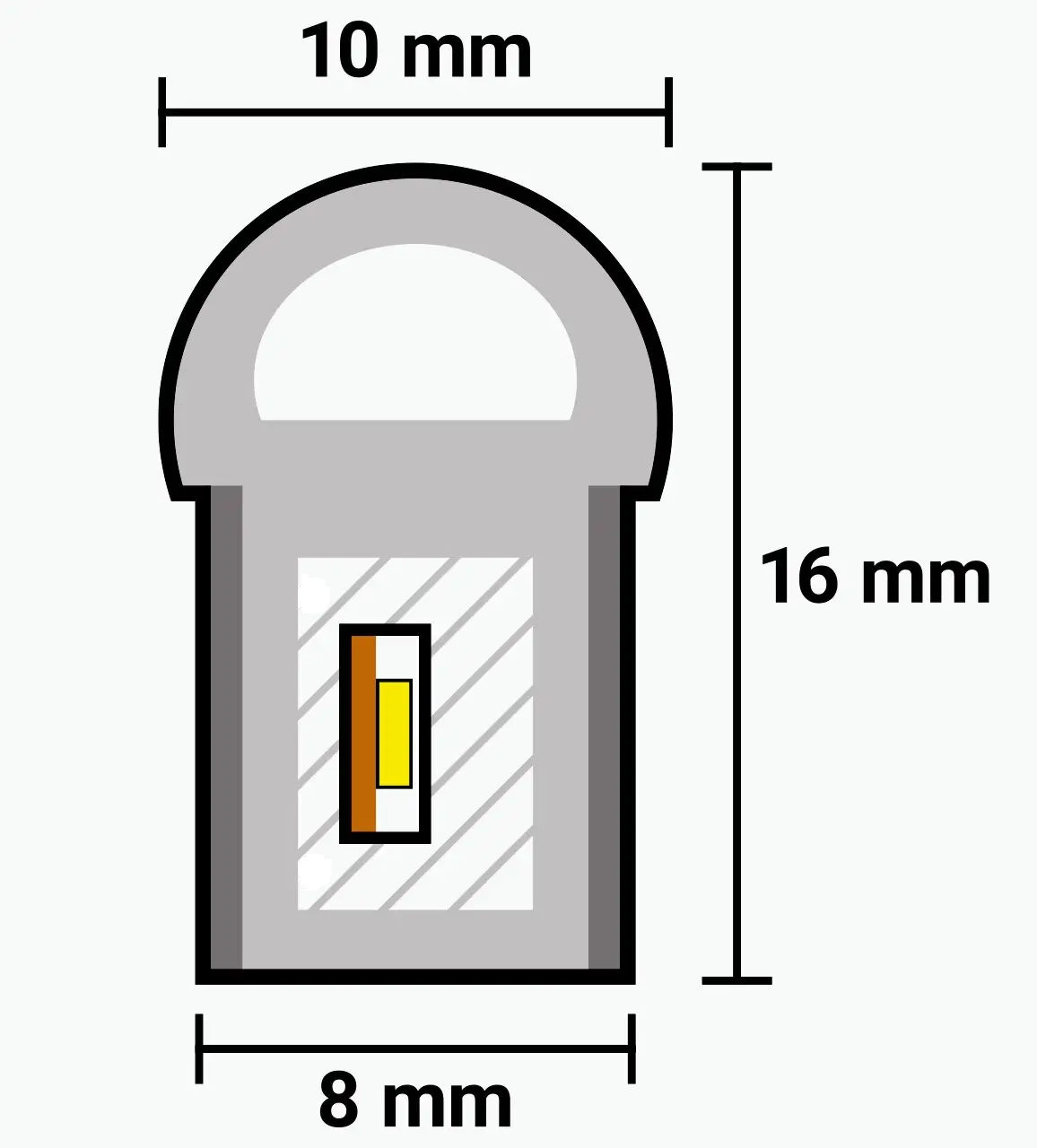 Гибкий LED неон 12В 8*16мм Белый 2,5см - фото 4 - id-p700671595