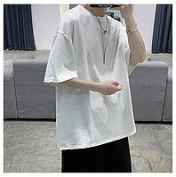 Базовая футболка белого цвета OVERSIZE в японском стиле харадзюку