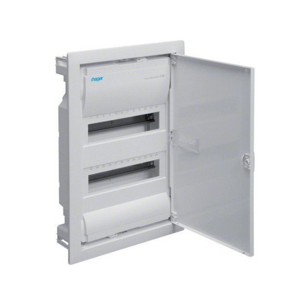 Розподільчий щит Hager внутрішній 24 модулі з металевими дверями без клем VOLTA VU24UA