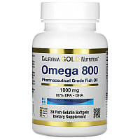 Омега-3 рыбий жир фармацевтической степени чистоты (Omega 800) 1000 мг 30 капсул