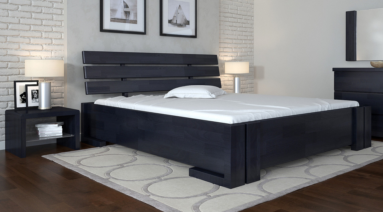 Ліжко двоспальне дерев'яне Доміно з підіймальним механізмом Arbor Drev сосна