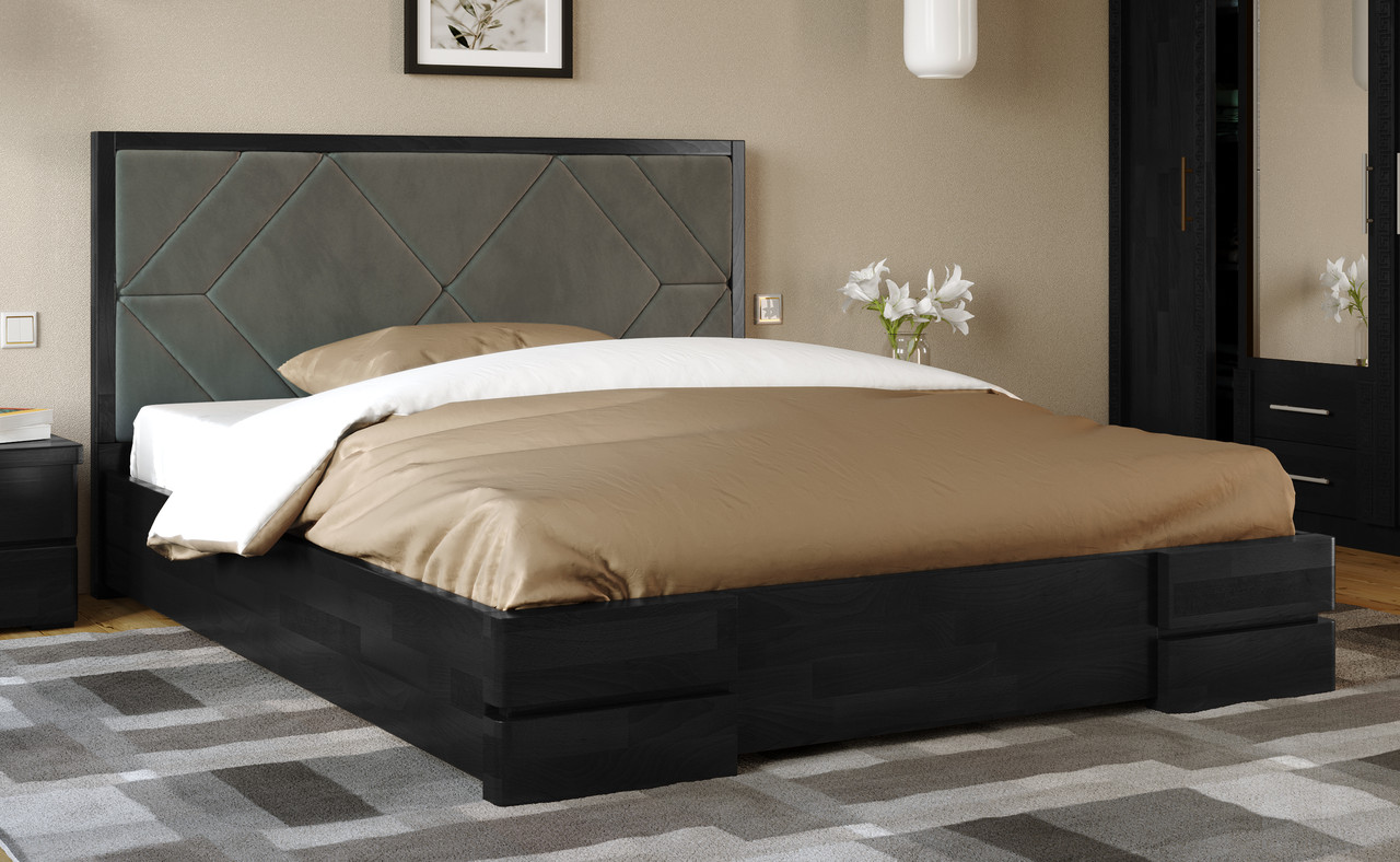 Ліжко двоспальне дерев'яне Тіффані з підіймальним механізмом Arbor Drev сосна