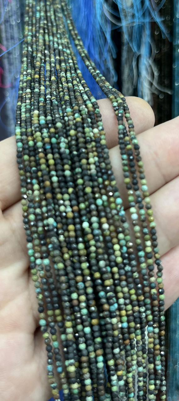 Натуральні камені, моховий агат колір на фото намистинки 1.8-2.5 мм довжина нитки 37-39 см
