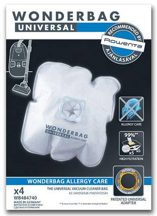 Мішки для пилососу універсальні Wonderbag Allergy Care Universal Rowenta (WB484740) 6 літрів мікроволокно, фото 2