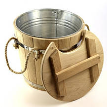 Запарник для віника з металевою неіржавкою вставкою 15 л дуб, фото 5