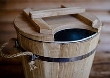 Запарник для віника з металевою неіржавкою вставкою 15 л дуб, фото 3