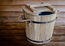 Запарник для віника з металевою неіржавкою вставкою 15 л дуб, фото 4
