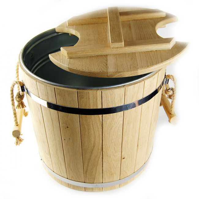 Запарник для віника з металевою вставкою 32 л дуб