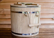 Запарник для віника з металевою вставкою 32 л дуб, фото 4