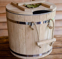 Запарник для віника з металевою вставкою 32 л дуб, фото 5