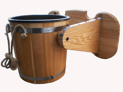 Відро водоспад 10 л. з ясена з пластиковою вставкою, фото 1