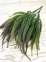 Штучний кущ для декору, для добавок у композиції (зелений із бузковим напиленням 45 см), фото 2