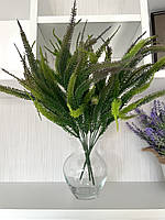 Штучний кущ для декору, для добавок у композиції (зелений із бузковим напиленням 45 см), фото 6