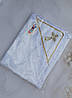 Дитяча крижма для хрестин тепла махрова оздоблення кольору золото 80x80 / Рушник для хрещення, фото 4