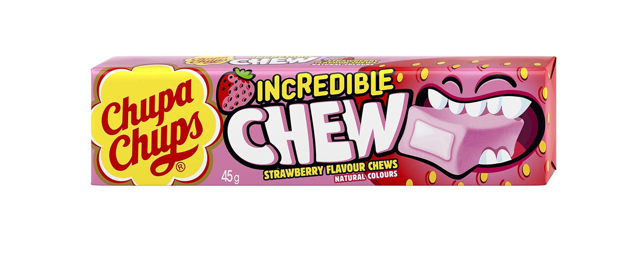 Жувальні цукерки Chupa Chups Incredible Chew Strawberry 45 г., фото 1