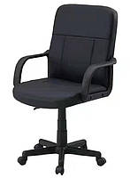 Офісне крісло Комфо чорне з механізмом TILT на поліпропіленовому каркасі з прогумованими колесами, фото 2