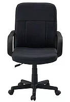 Офісне крісло Комфо чорне з механізмом TILT на поліпропіленовому каркасі з прогумованими колесами, фото 4