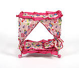 Ліжечко металева FL 992 з балдахіном на колесах, фото 5