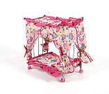 Ліжечко металева FL 992 з балдахіном на колесах, фото 4