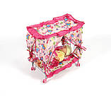 Ліжечко металева FL 992 з балдахіном на колесах, фото 7