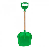 Детская игрушка "Лопатка малая с деревянной ручкой" ТехноК 2896TXK, 65 см Зеленый, Vse-detyam