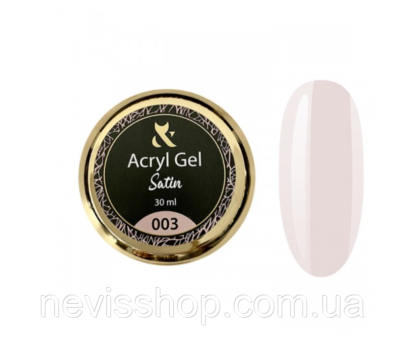 Акрил-гель F.O.X Aryl Gel Satin 003 Pink, рожевий, 30 мл