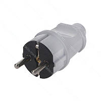 Вилка пряма із заземленням, біла