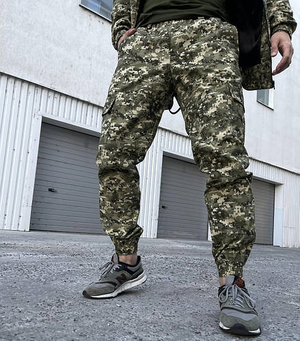 Штаны карго камуфляжные мужские Terra пиксель зеленые прочные, Военные ...