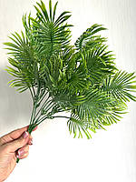 Штучна віялова пальма для декору (зелена з напиленням 40 см), фото 4
