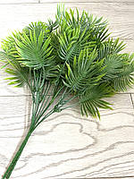 Штучна віялова пальма для декору (зелена з напиленням 40 см), фото 3
