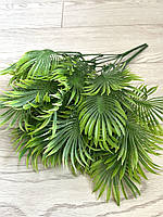 Штучна віялова пальма для декору (зелена з напиленням 40 см), фото 2