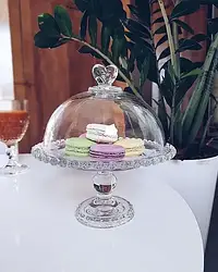 Кришка + підставка для торта «Прозоре Серце» D-19.5 см