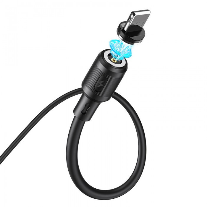 Кабель магнітний USB на Lightning HOCO X52 Sereno для заряджання Чорний