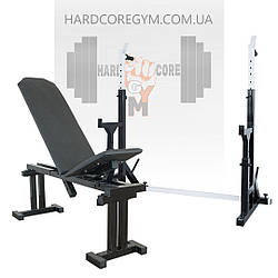 Лавка регульована (до 300 кг), стійки під штангу з страховкою (до 200 кг)