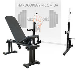 Лавка регульована (до 300 кг), стійки під штангу з страховкою (до 200 кг)