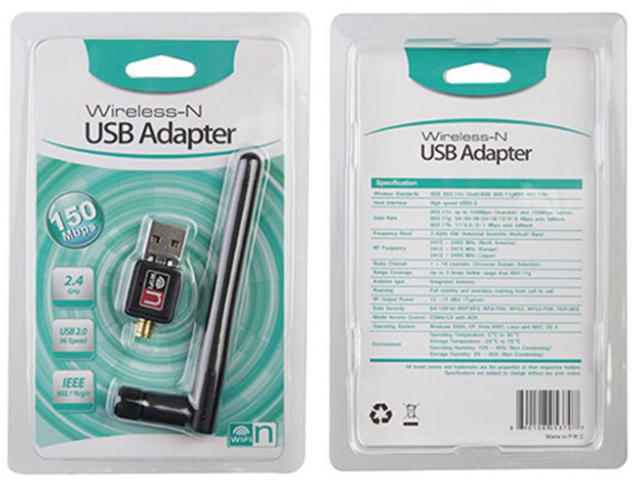 Wi-Fi адаптер MT 7601 з антеною IEEE 802.11g/b/n USB 150Mbps XHT-1506