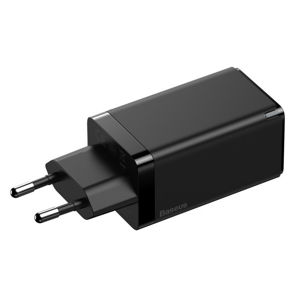 Мережевий зарядний пристрій Baseus Black CCGAN65E2 GaN2 Pro Dual Type-C + USB Quick Charger