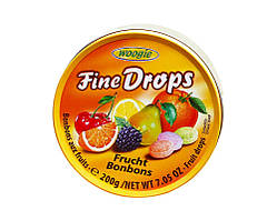 Льодяники зі смаком фруктів і ягід Woogie Fine Drops Frucht Bonbons, 200 г