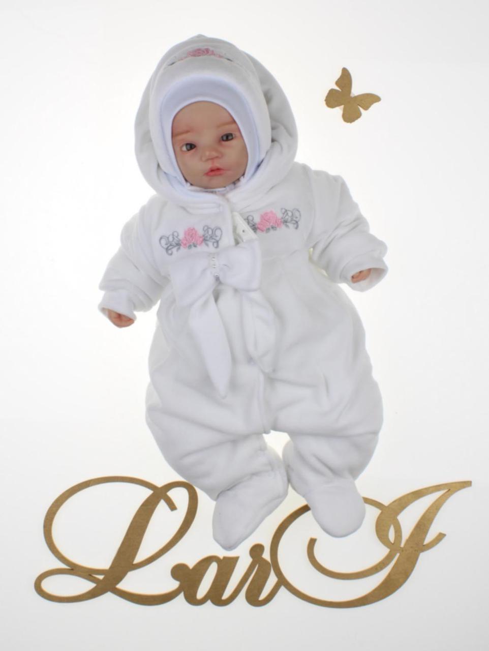Комплект для новорожденных "Бантик" (человечек с шапочкой). Белый - фото 1 - id-p1211541073