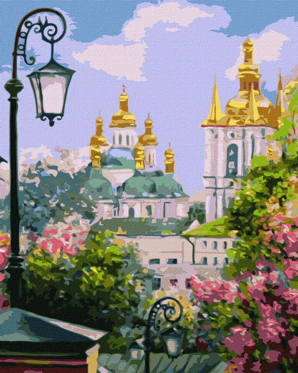 Картина за номерами 40х50 см Київ золотоверхий навесні ©Kateryna Lisova Ідейка. КНО3629