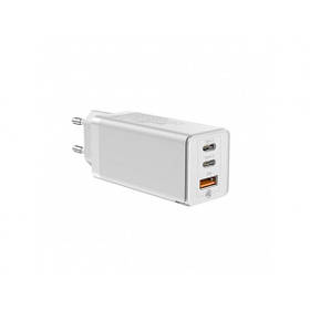 Мережевий зарядний пристрій Baseus White CCGAN65E2 GaN2 Pro Dual Type-C + USB Quick Charger
