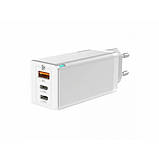 Мережевий зарядний пристрій Baseus White CCGAN65E2 GaN2 Pro Dual Type-C + USB Quick Charger, фото 4